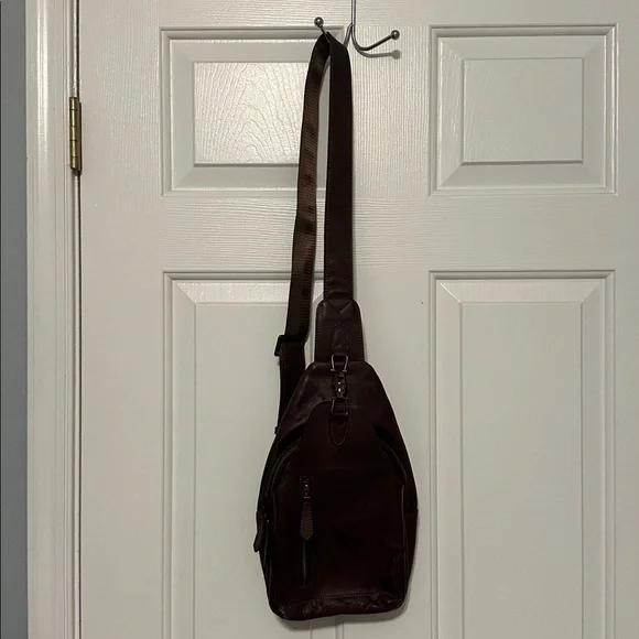 Brown Leather Sling Bag - Like New! - Picture 7 of 8